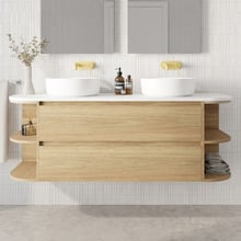 Avion 1500mm Wall Hung Double Vanity with Solid Surface Countertop